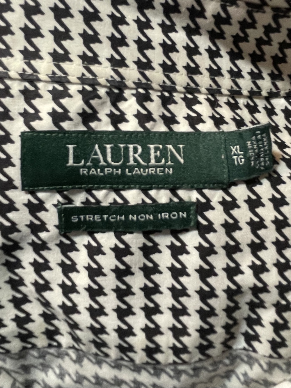 LAUREN RALPH LAUREN Women's XL Houndstooth Stretch Non Iron Button Up Shirt LRL - Picture 6 of 11